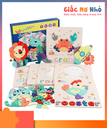 Montessori - Bộ Tranh Ghép Hình Và Học Chữ