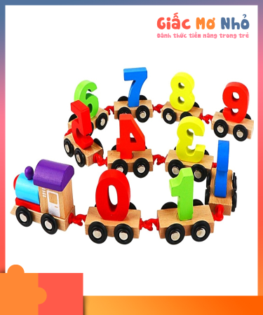 Đoàn Tàu Chở Số Từ 0 Đến 9 Bằng Gỗ