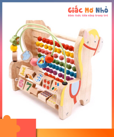 Bàn Tính Gỗ Đa Năng Hình Ngựa