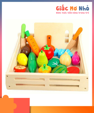 Bộ Khay Cắt Rau Củ Bằng Gỗ