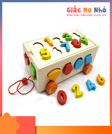 Xe Kéo Thả Khối 2 Trong 1 Bằng Gỗ