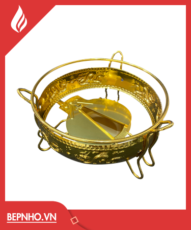 Bếp Cồn Inox Mạ Vàng Hình Rồng Sang Trọng 