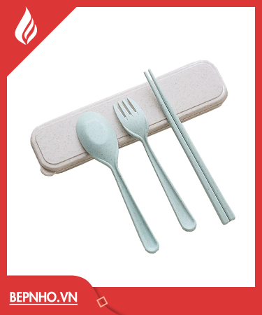 Bộ 3 Món Đũa - Muỗng - Nĩa Cá Nhân Bằng Lúa Mạch Cao Cấp 