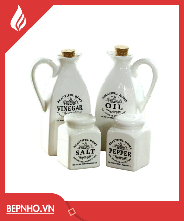 Bộ 4 Lọ Gốm Đựng Gia Vị Cho Nhà Bếp Cao Cấp