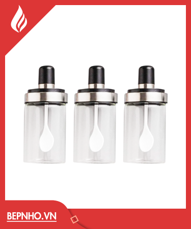 Lọ Đựng Gia Vị Bằng Thủy Tinh Kèm Muỗng 