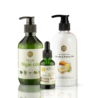 Bộ 3 trị nấm gàu toàn diện Ngải cứu & Gừng đen Mộc Nhu