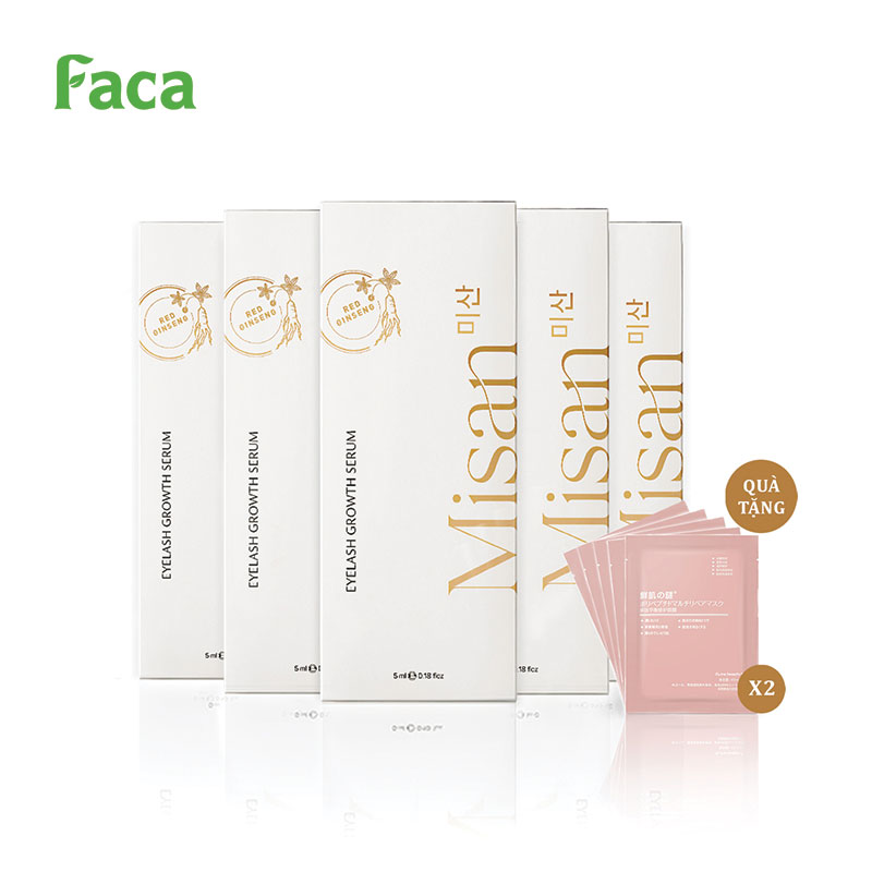 Combo 5 Tinh Chất Dưỡng Mi Misan - Kích Thích Mọc Lông Mi Cực Nhanh, Mi Cong Dài Tự Nhiên 5ml